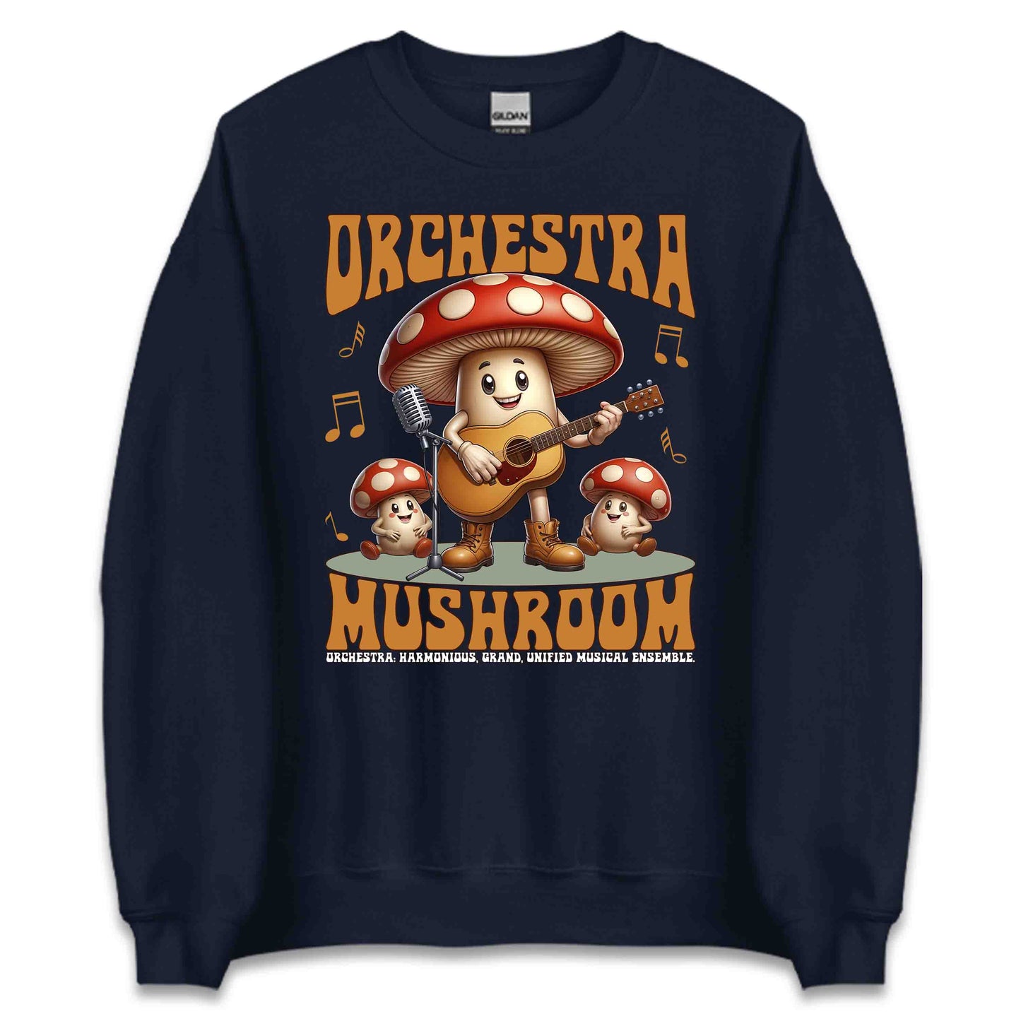 Whimsical Mushroom Band Playful Mushroom Guitarist | PRODUCT CODE: WHMCSLMHBNDG
