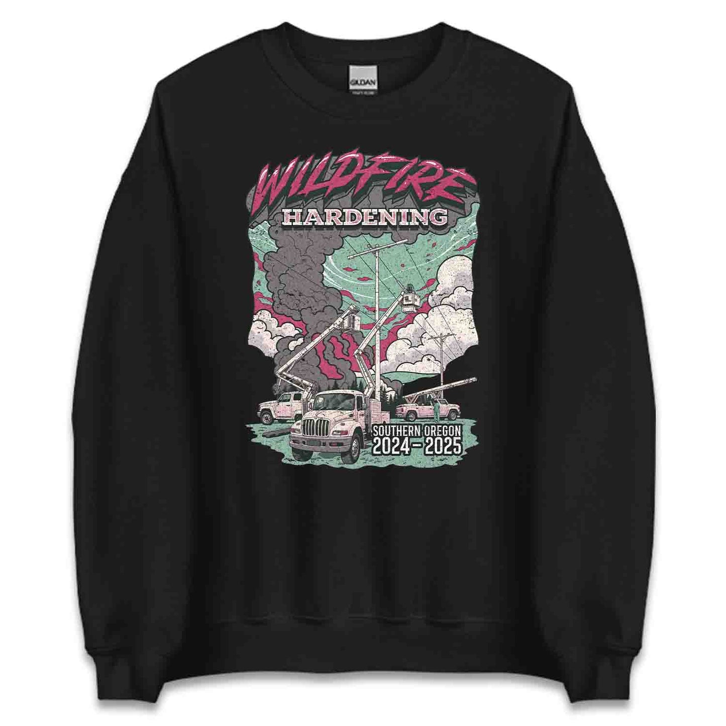 Wildfire Hardening Lineman T-Shirt, Utility Crew Sweatshirt, Power Line Worker Hoodie | PRODUCT CODE: WICLDUENBCP