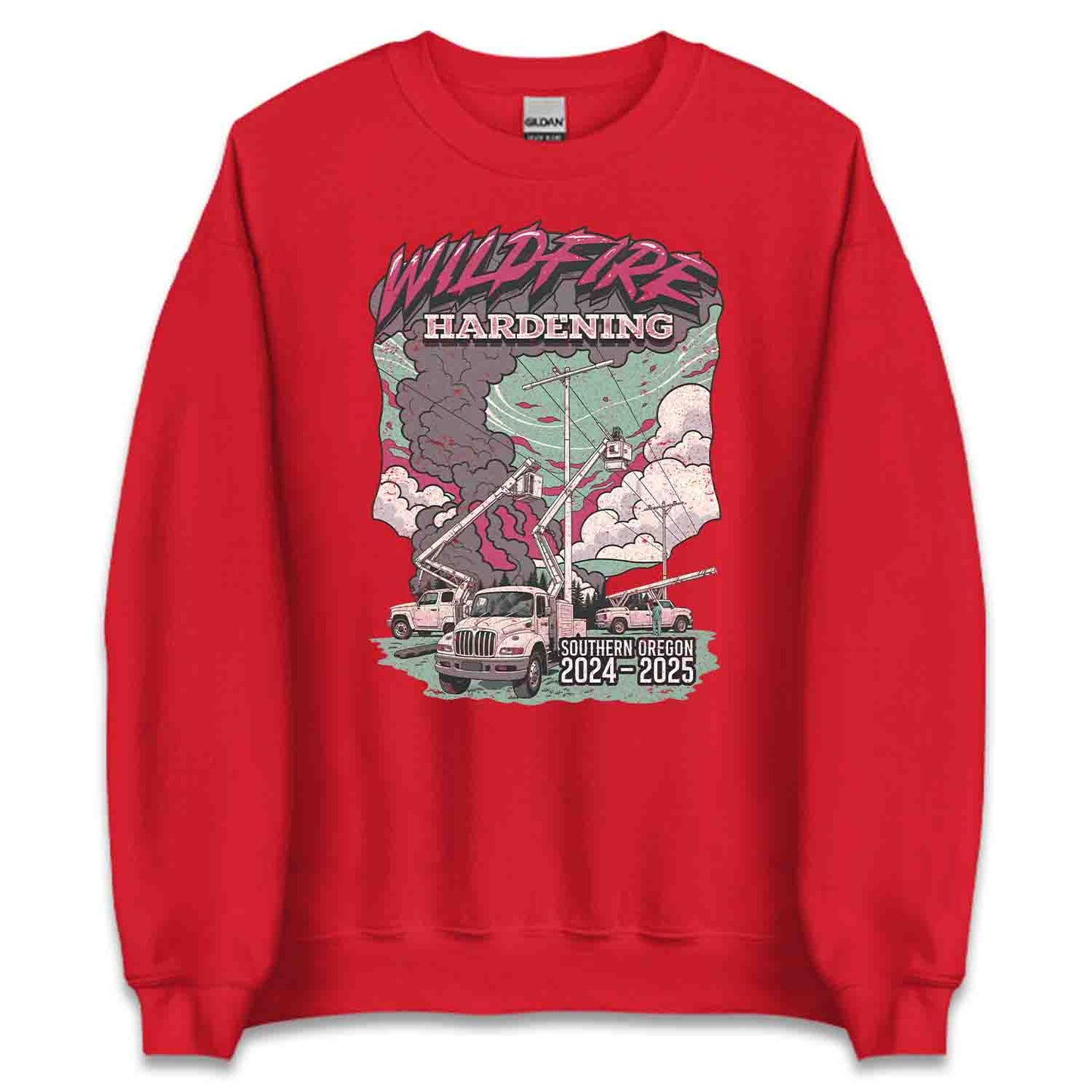 Wildfire Hardening Lineman T-Shirt, Utility Crew Sweatshirt, Power Line Worker Hoodie | PRODUCT CODE: WICLDUENBCP