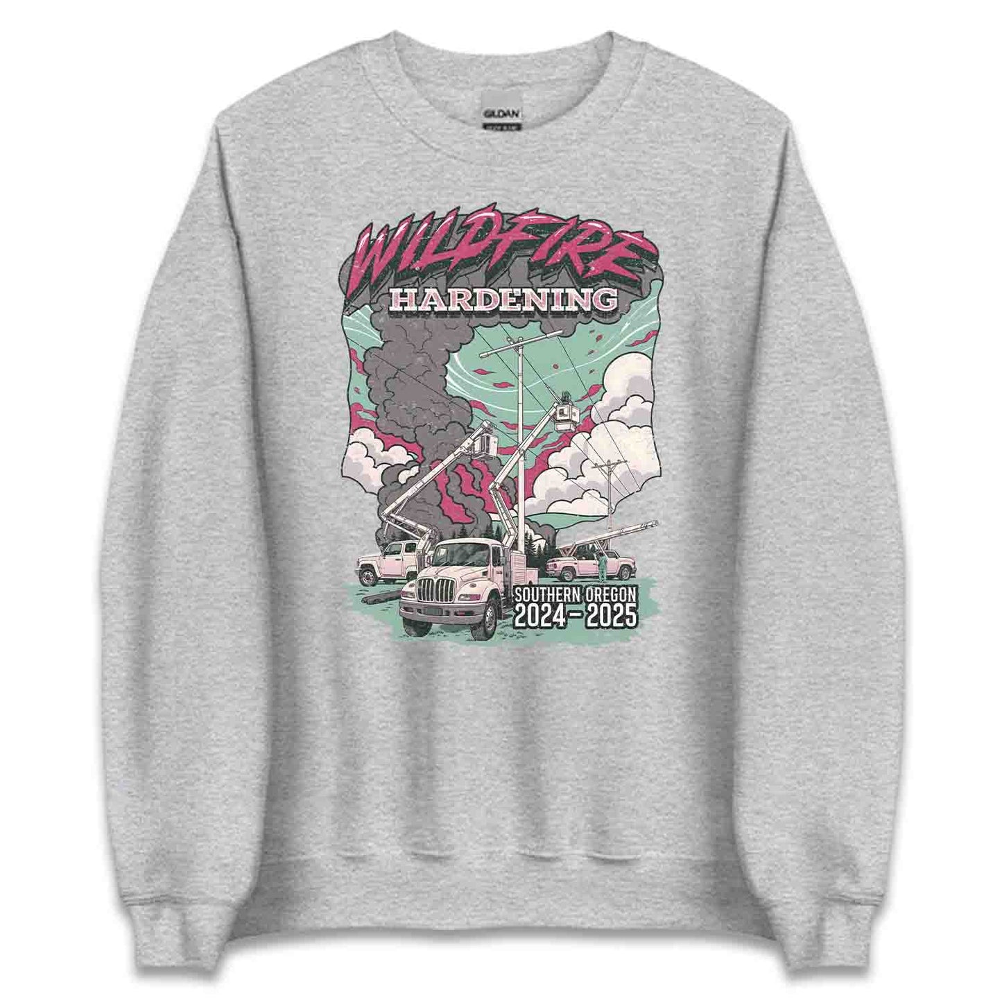Wildfire Hardening Lineman T-Shirt, Utility Crew Sweatshirt, Power Line Worker Hoodie | PRODUCT CODE: WICLDUENBCP