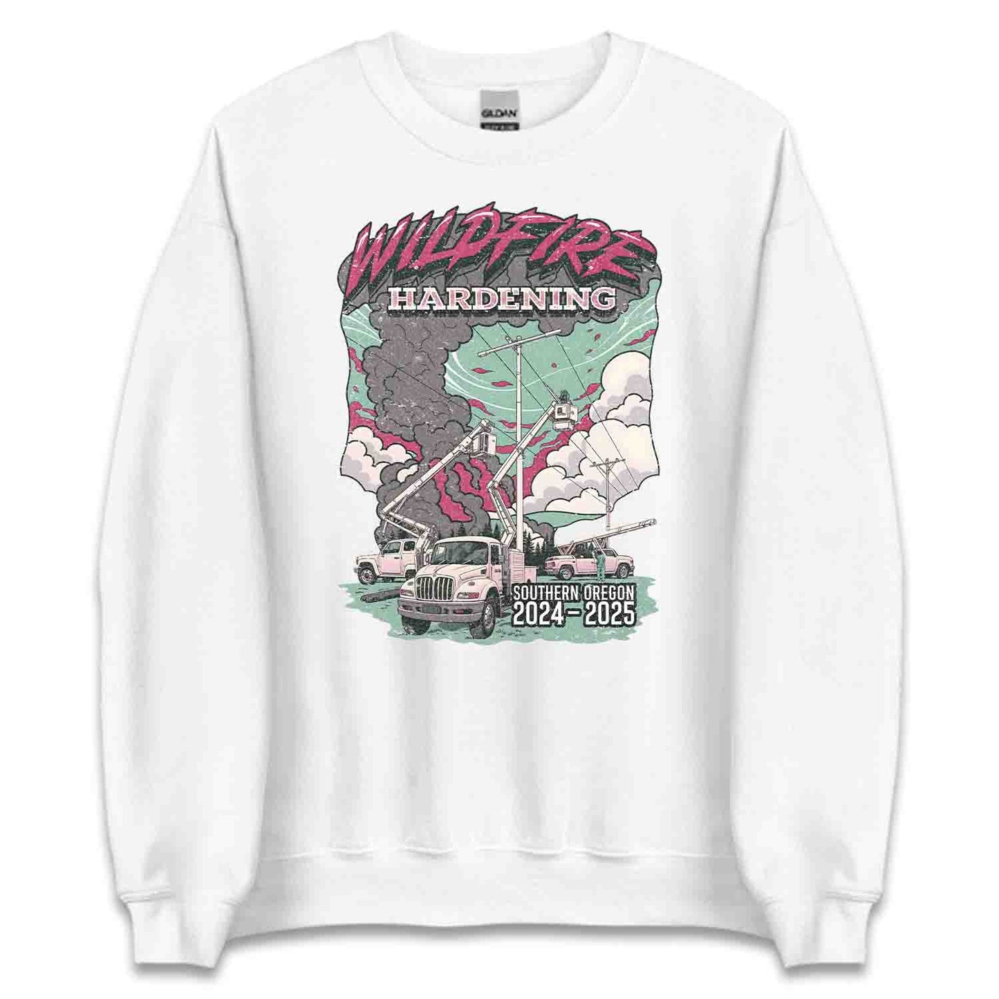 Wildfire Hardening Lineman T-Shirt, Utility Crew Sweatshirt, Power Line Worker Hoodie | PRODUCT CODE: WICLDUENBCP