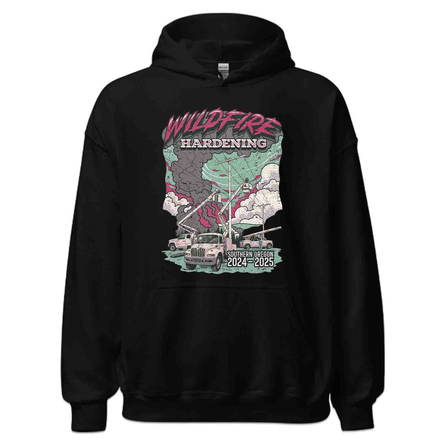 Wildfire Hardening Lineman T-Shirt, Utility Crew Sweatshirt, Power Line Worker Hoodie | PRODUCT CODE: WICLDUENBCP