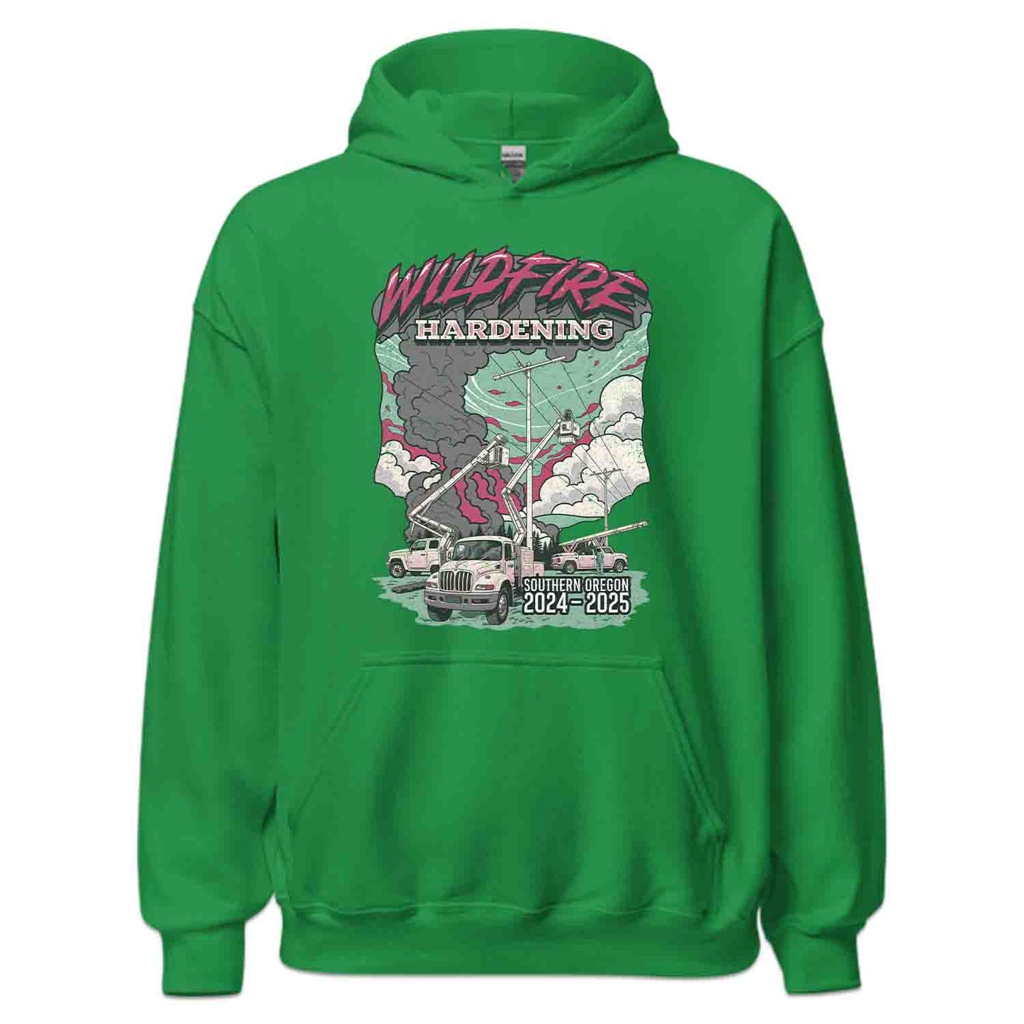 Wildfire Hardening Lineman T-Shirt, Utility Crew Sweatshirt, Power Line Worker Hoodie | PRODUCT CODE: WICLDUENBCP