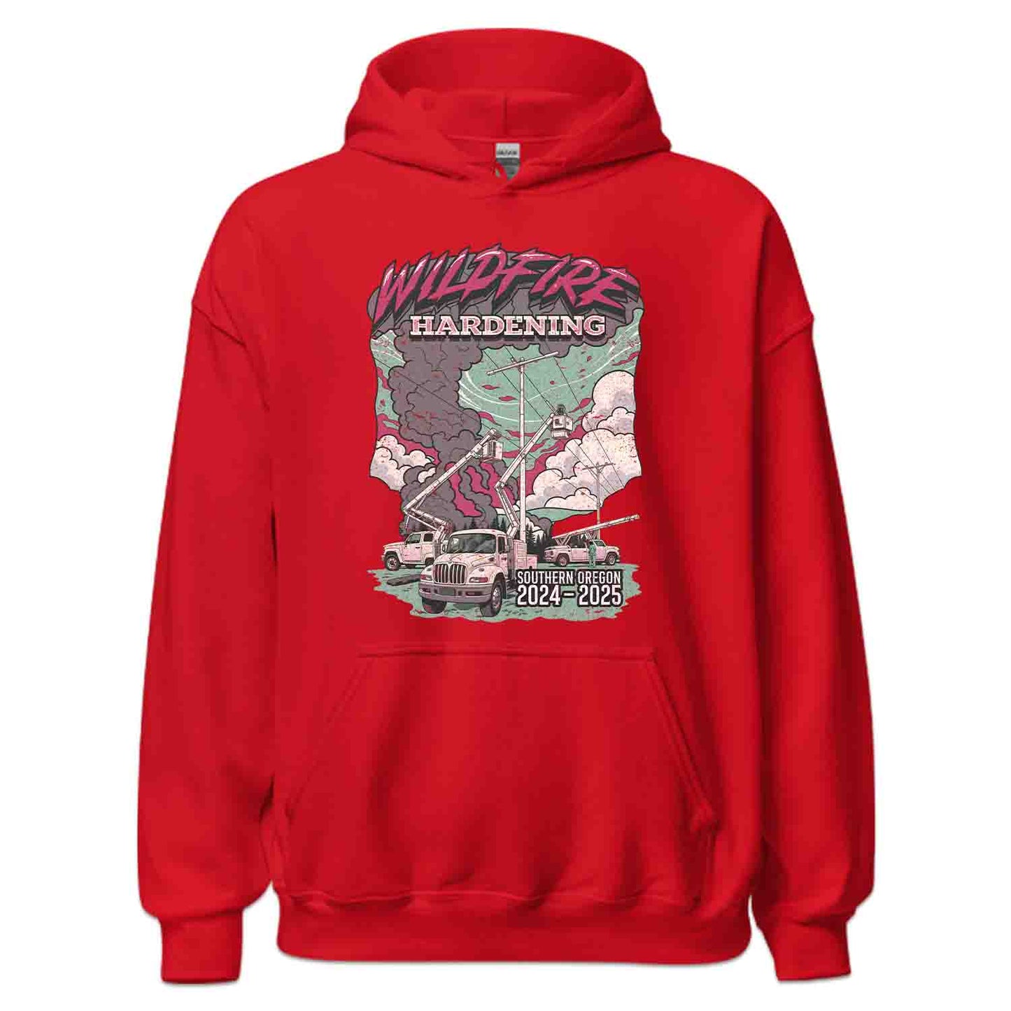 Wildfire Hardening Lineman T-Shirt, Utility Crew Sweatshirt, Power Line Worker Hoodie | PRODUCT CODE: WICLDUENBCP