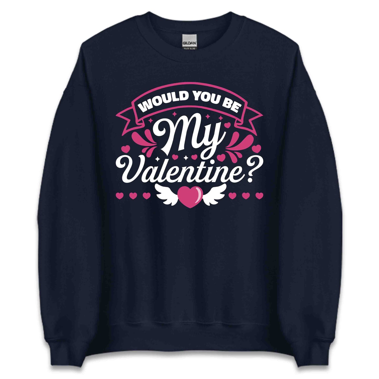 Would You Be My Valentine? Romantic Pink Heart-Wings Valentine’s Day | PRODUCT CODE: WLDIYIRBEVLN