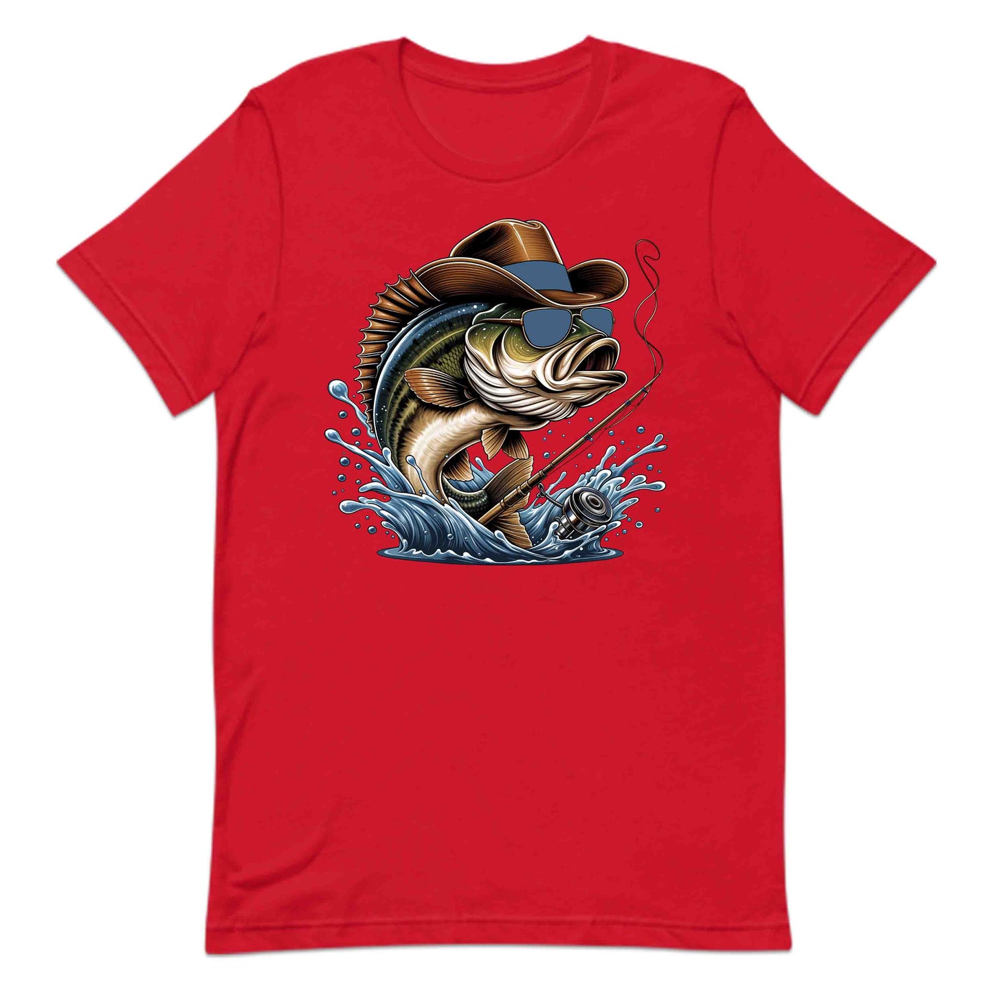 Western Bass Fishing Outdoor Fishermen Cowboy Bass with Sunglasses | PRODUCT CODE: WSTRNBSFHCSM