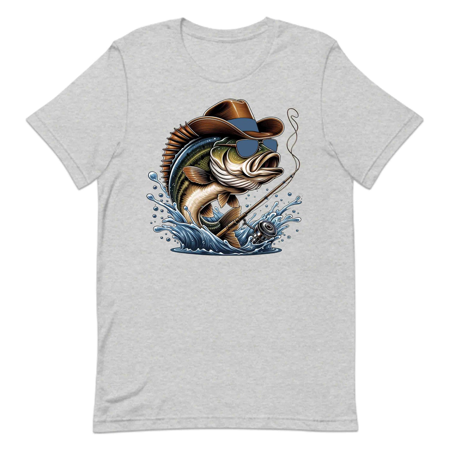Western Bass Fishing Outdoor Fishermen Cowboy Bass with Sunglasses | PRODUCT CODE: WSTRNBSFHCSM
