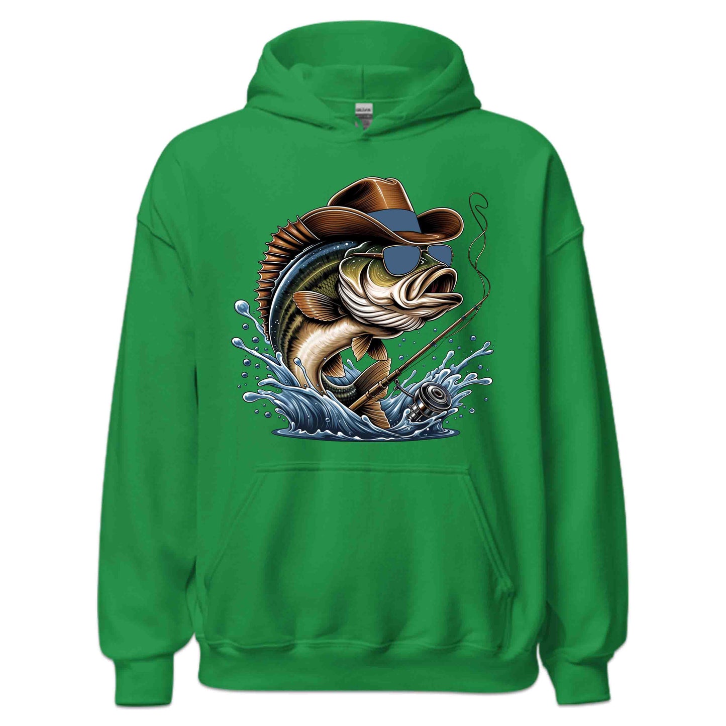 Western Bass Fishing Outdoor Fishermen Cowboy Bass with Sunglasses | PRODUCT CODE: WSTRNBSFHCSM