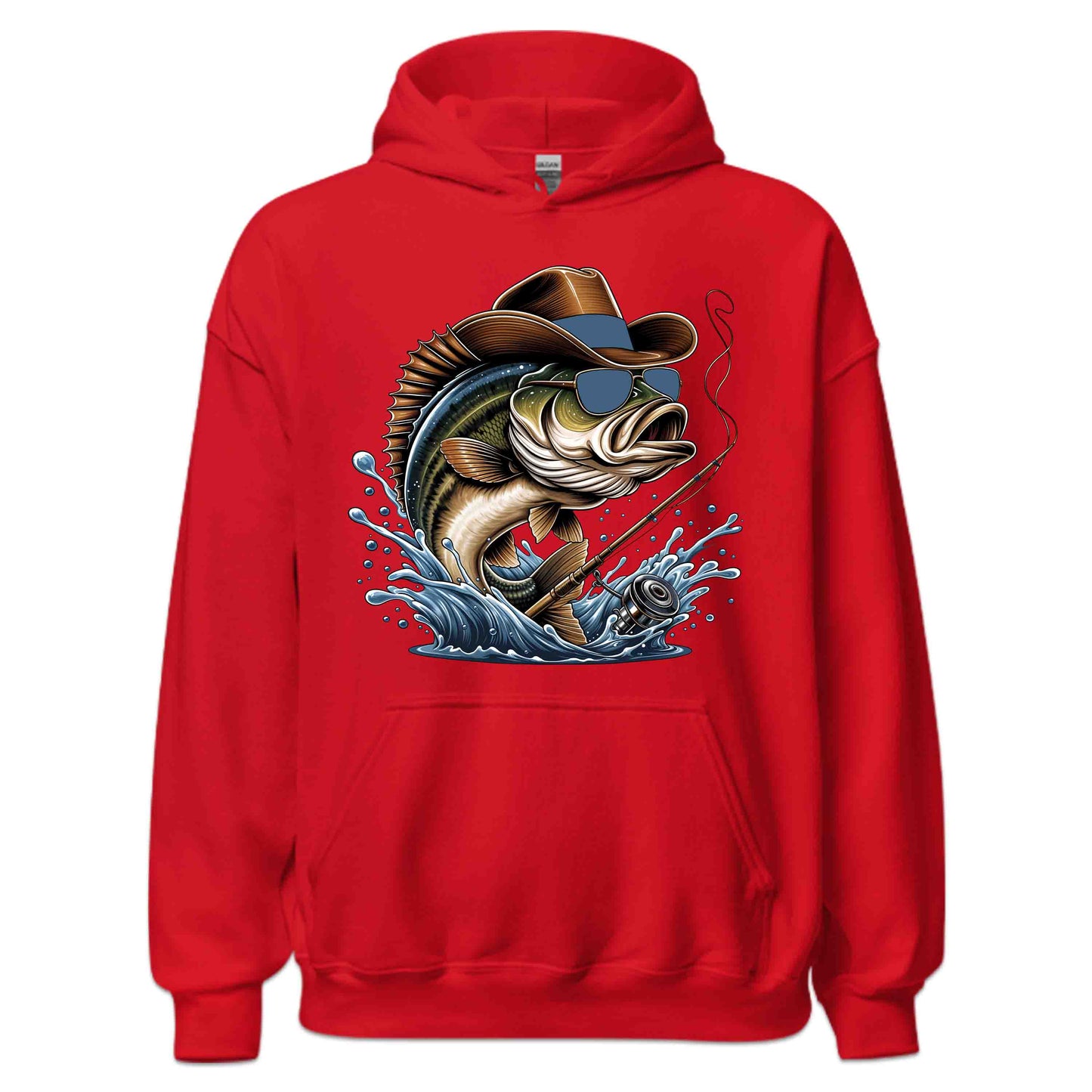 Western Bass Fishing Outdoor Fishermen Cowboy Bass with Sunglasses | PRODUCT CODE: WSTRNBSFHCSM