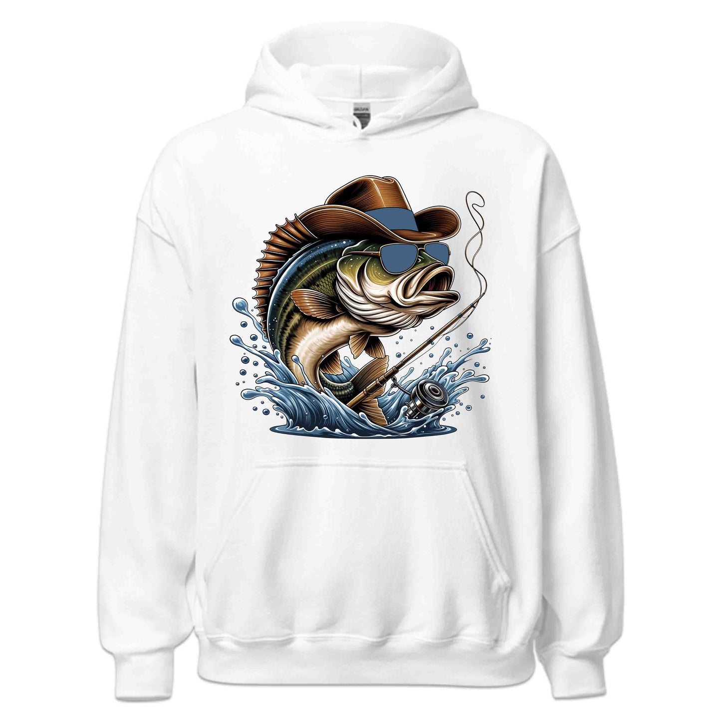 Western Bass Fishing Outdoor Fishermen Cowboy Bass with Sunglasses | PRODUCT CODE: WSTRNBSFHCSM