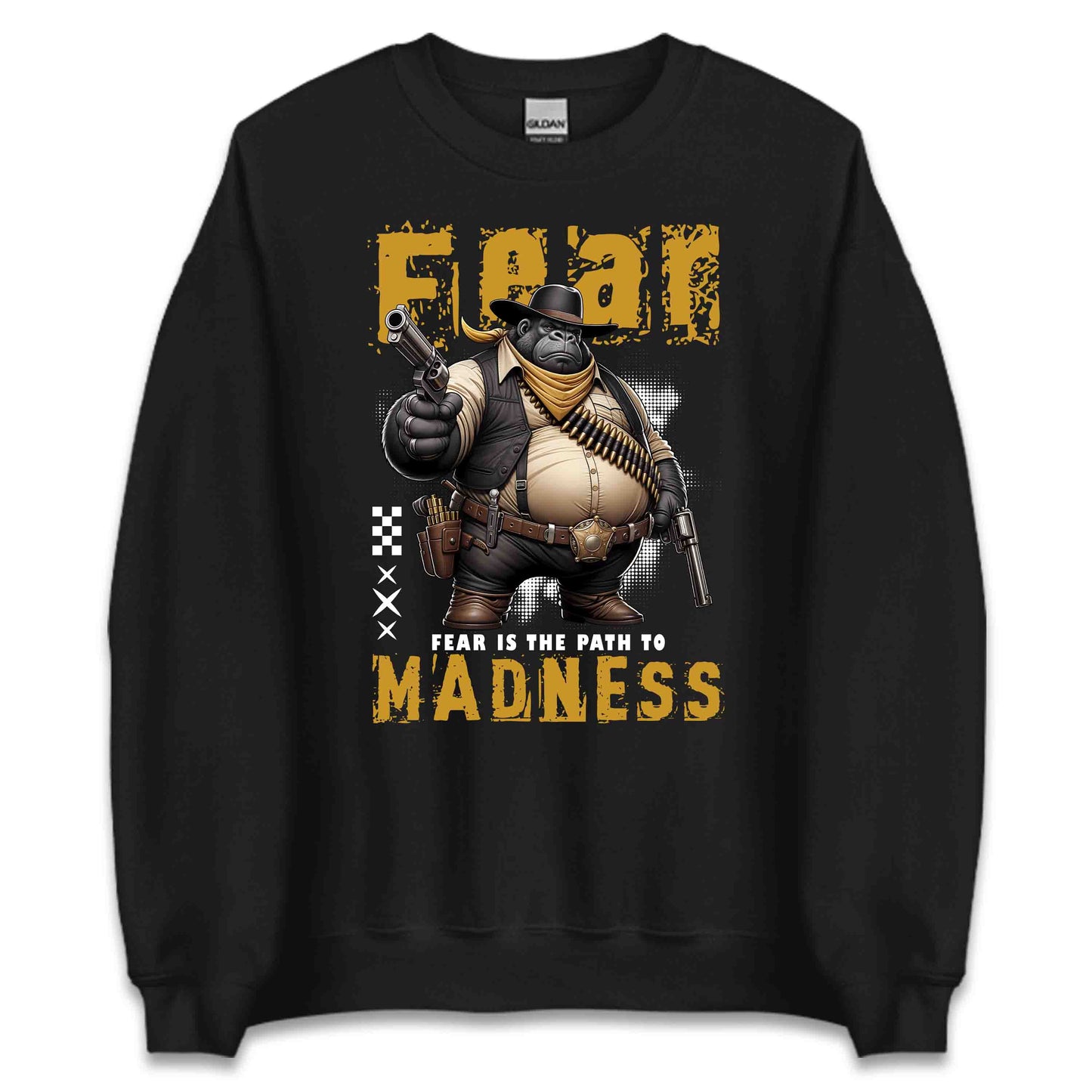 Western Cowboy Gorilla Fear Is the Path to Madness | PRODUCT CODE: WSTRNXWBGRL