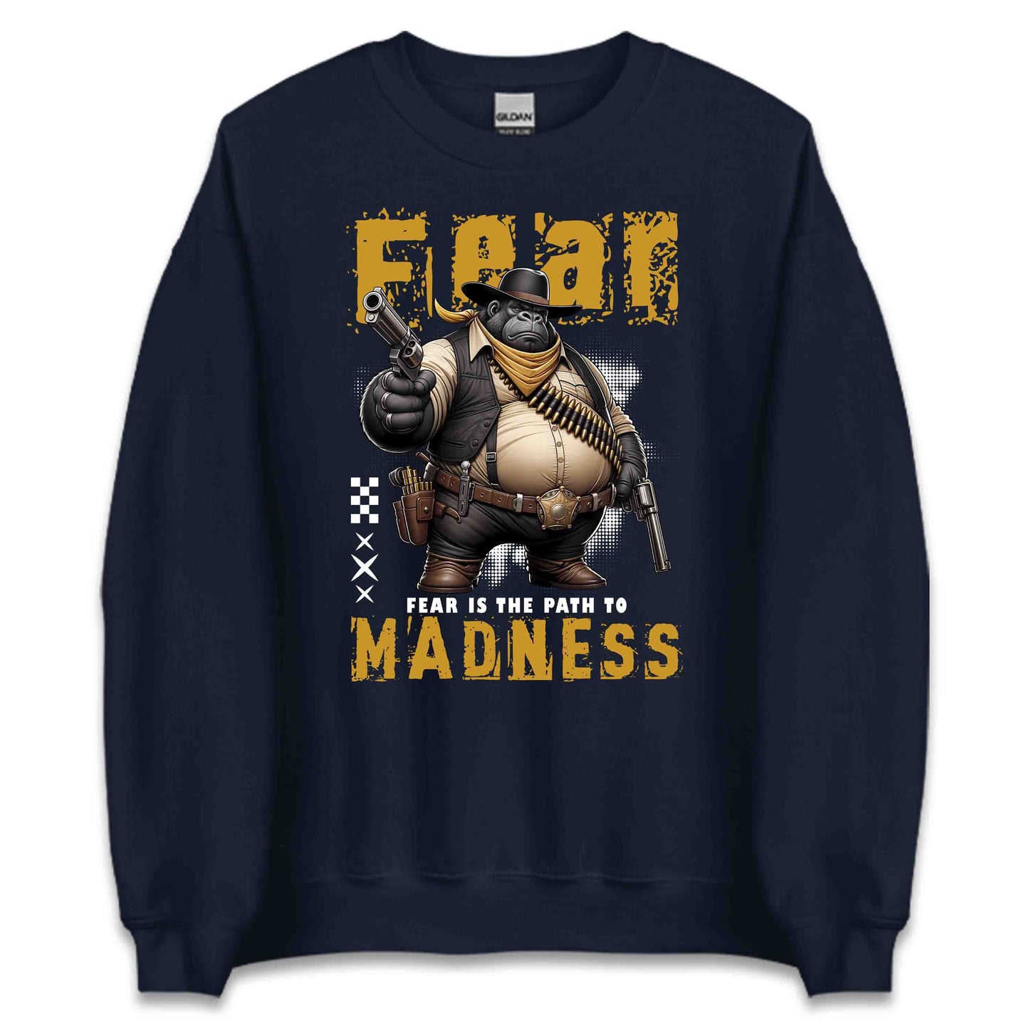 Western Cowboy Gorilla Fear Is the Path to Madness | PRODUCT CODE: WSTRNXWBGRL