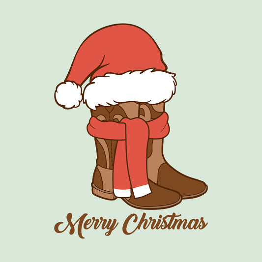 Western Christmas Rustic Santa Cowboy Boots Xmas | PRODUCT CODE: WTRNFVHLDCM