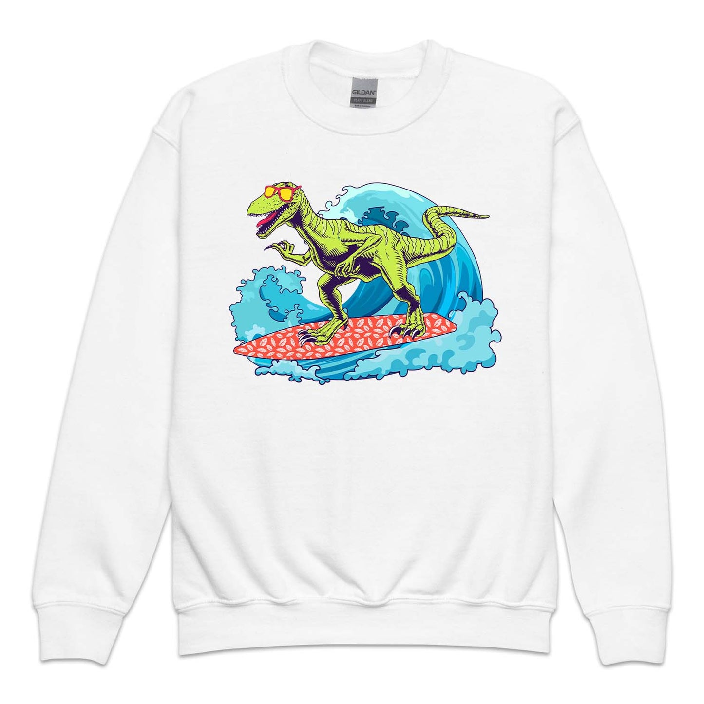 Dinosaur Surfing Beach Waves Summer Vacation | PRODUCT CODE: BECHWDINS