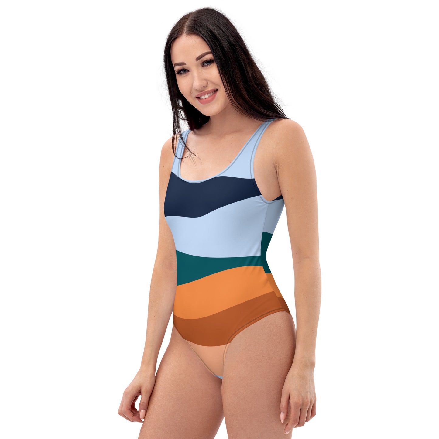 Abstract Color Waves One-Piece Swimsuit