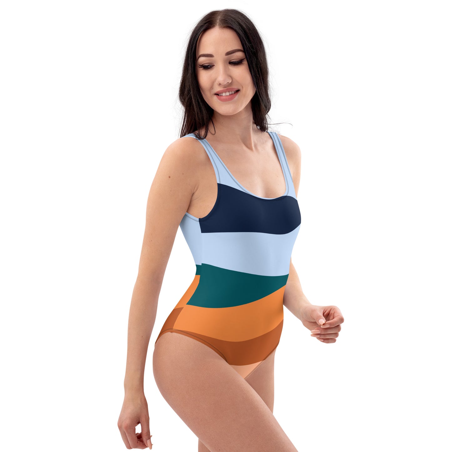 Abstract Color Waves One-Piece Swimsuit