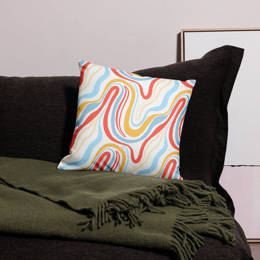 Colorful Wavy Pattern All-Over Print Premium Pillow
