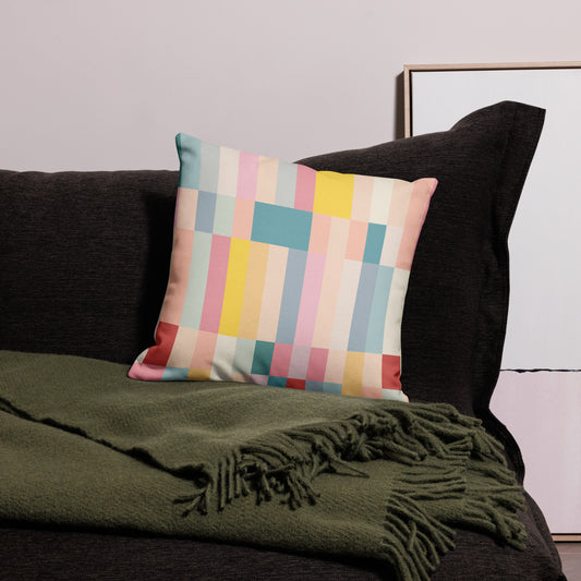 Abstract Pastel Stripes All-Over Print Premium Pillow