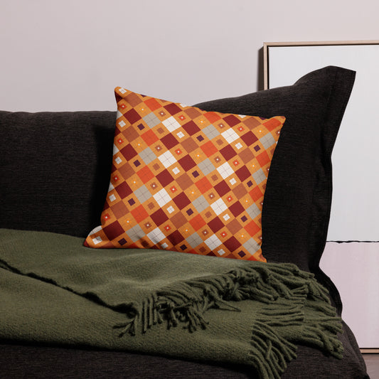 Colorful Argyle Pattern All-Over Print Premium Pillow
