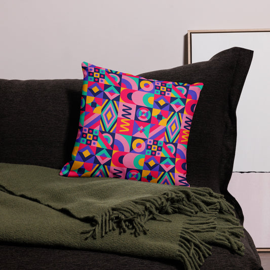 Colorful Geometric Pattern All-Over Print Premium Pillow