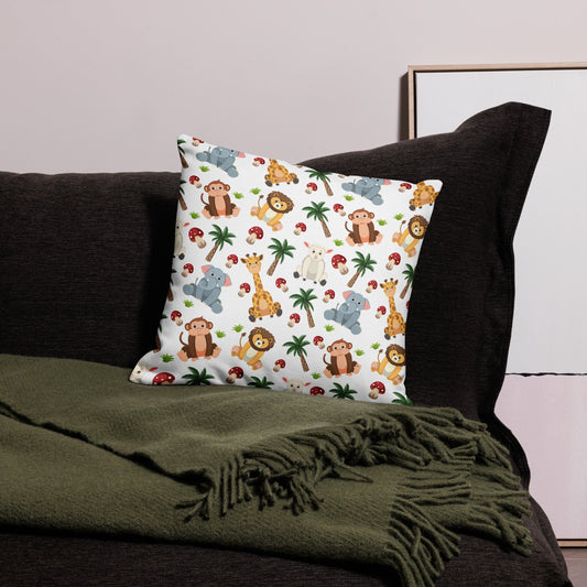 Cute Animals Seamless Pattern All-Over Print Premium Pillow