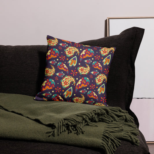 Elegant Colorful Paisley Pattern All-Over Print Premium Pillow