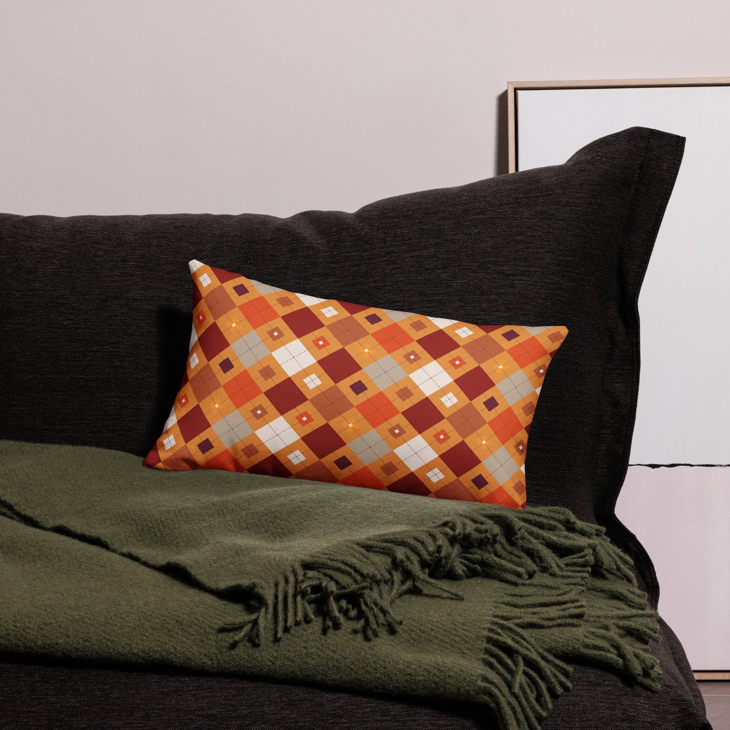 Colorful Argyle Pattern All-Over Print Premium Pillow