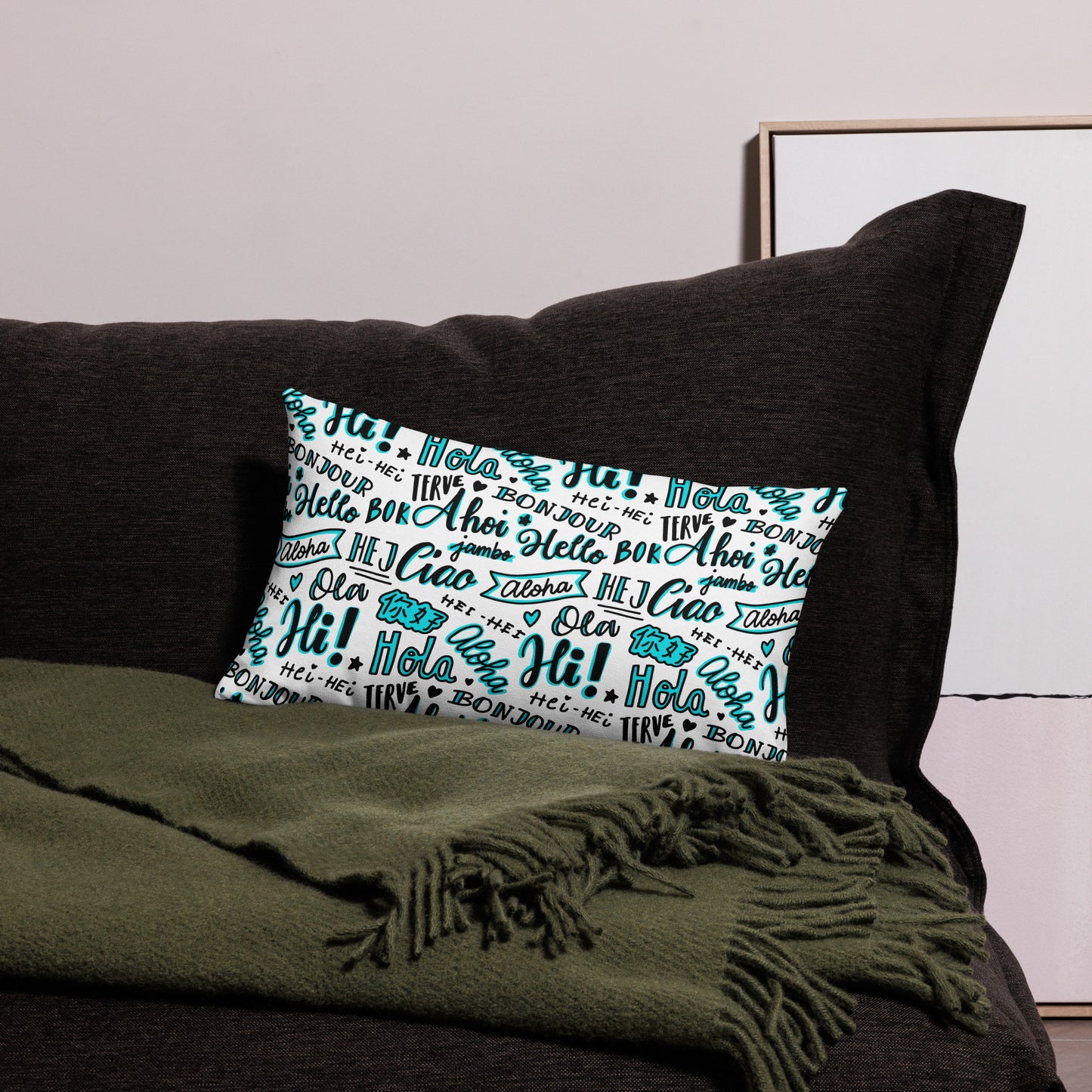 Hello Word Different Languages All-Over Print Premium Pillow