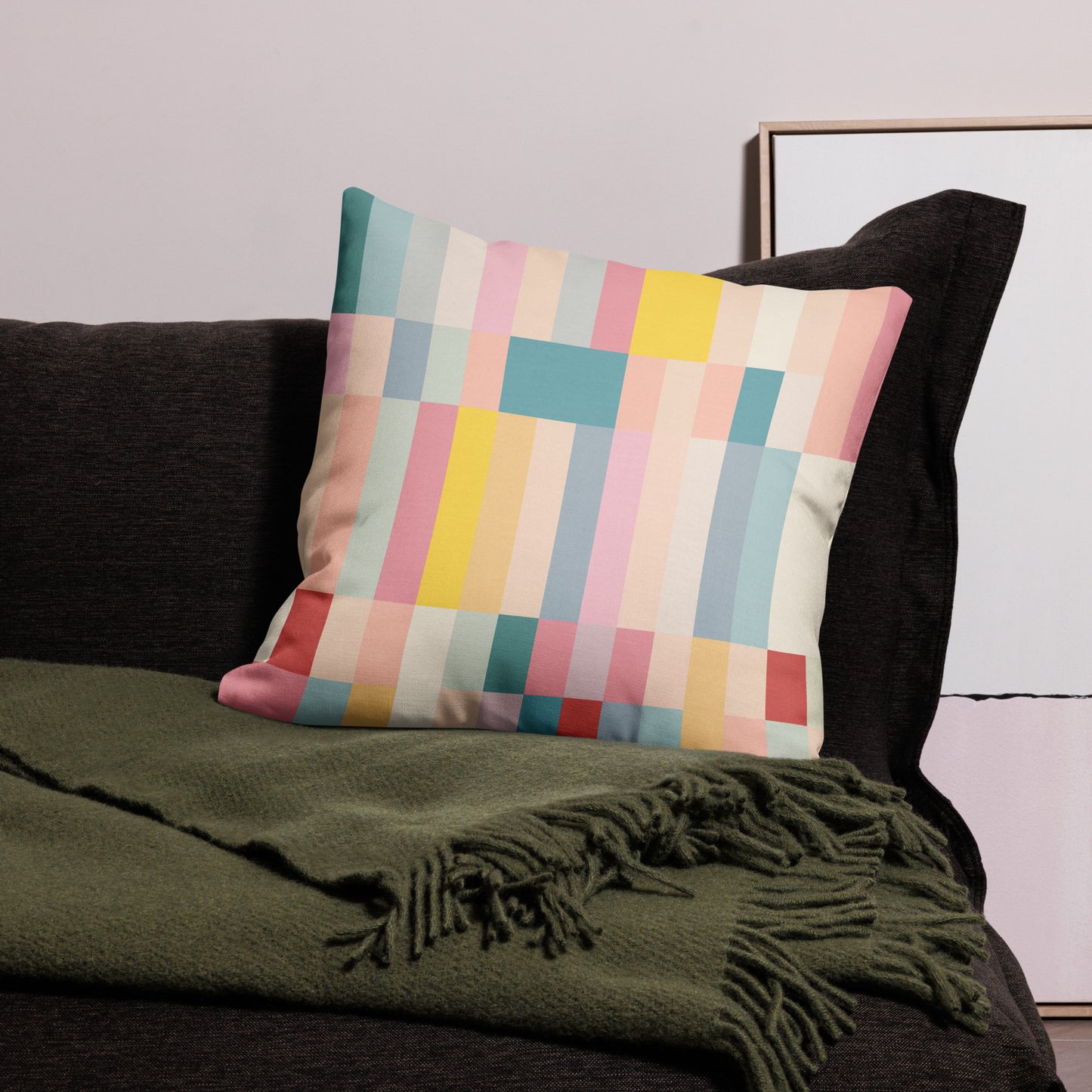 Abstract Pastel Stripes All-Over Print Premium Pillow