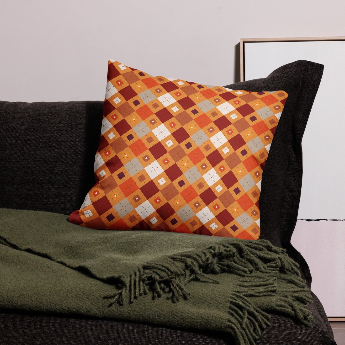 Colorful Argyle Pattern All-Over Print Premium Pillow