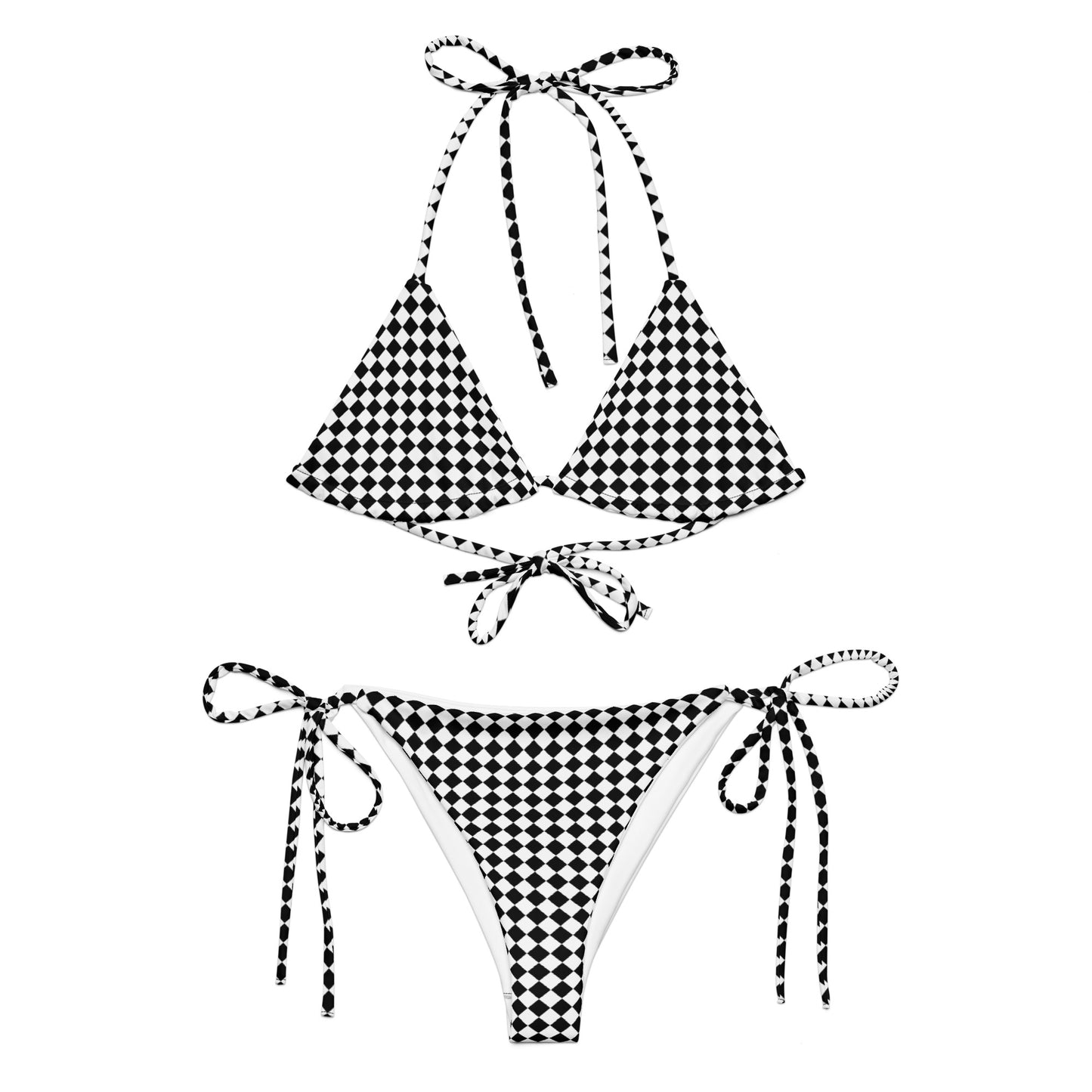 Check Mate Checkerboard String Bikini