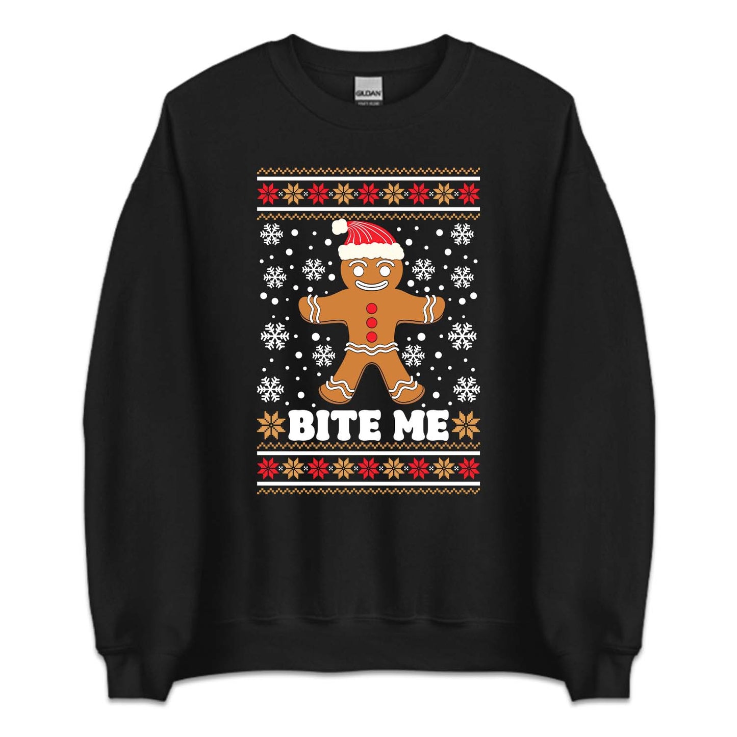 Bite Me Gingerbread Christmas Funny Holiday Cookie Xmas | PRODUCT CODE: BTMGNRBDCHM