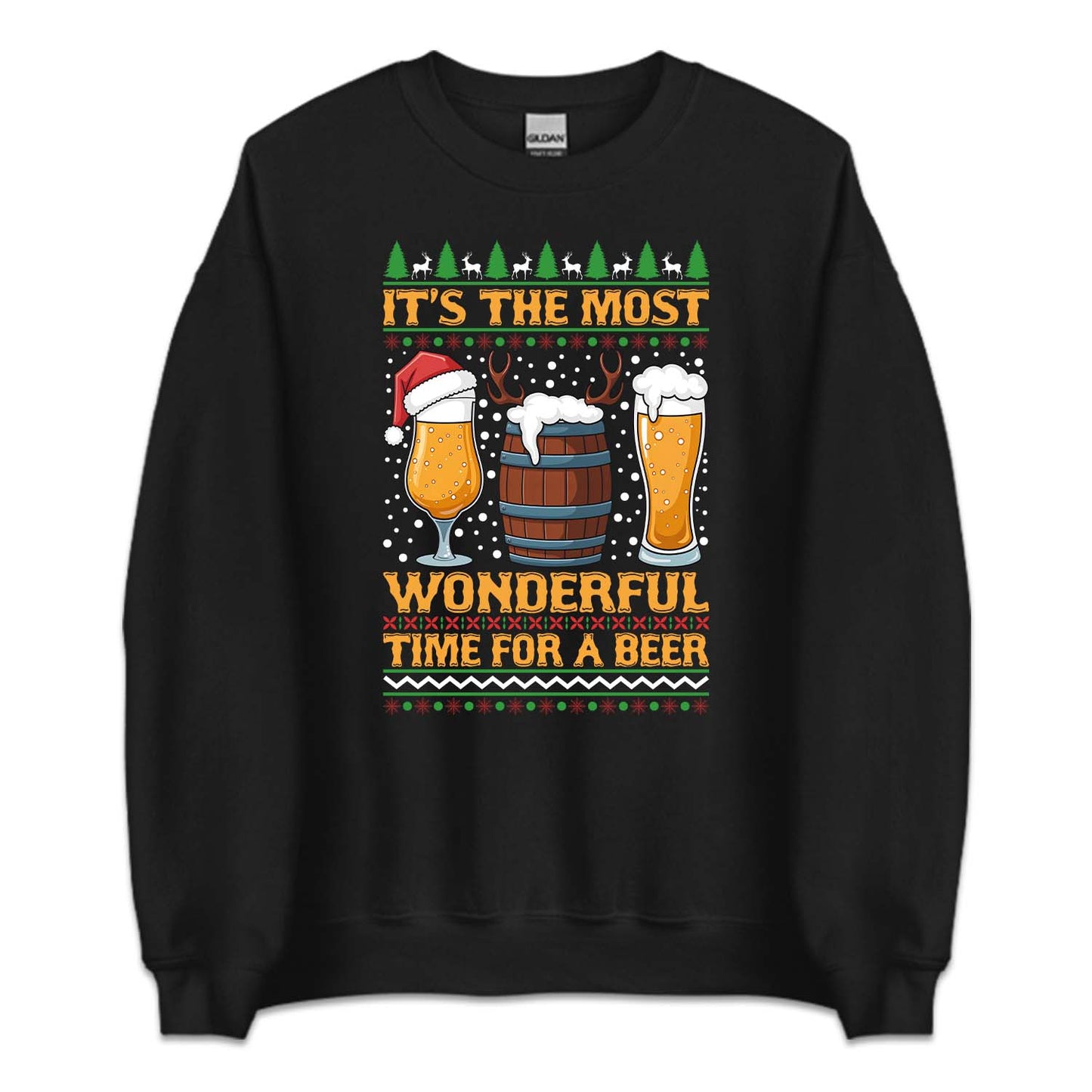 It's The Most Wonderful Time For A Beer Christmas Beer Holiday Drinking Xmas | PRODUCT CODE: TSHMOWNDCHX