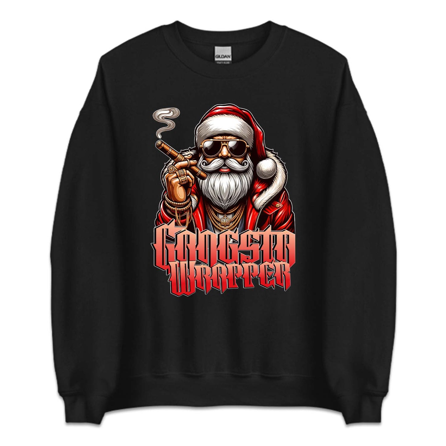Gangsta Wrapper Christmas Santa Claus Smoking Cigar Xmas | PRODUCT CODE: GNSTWRPSMK