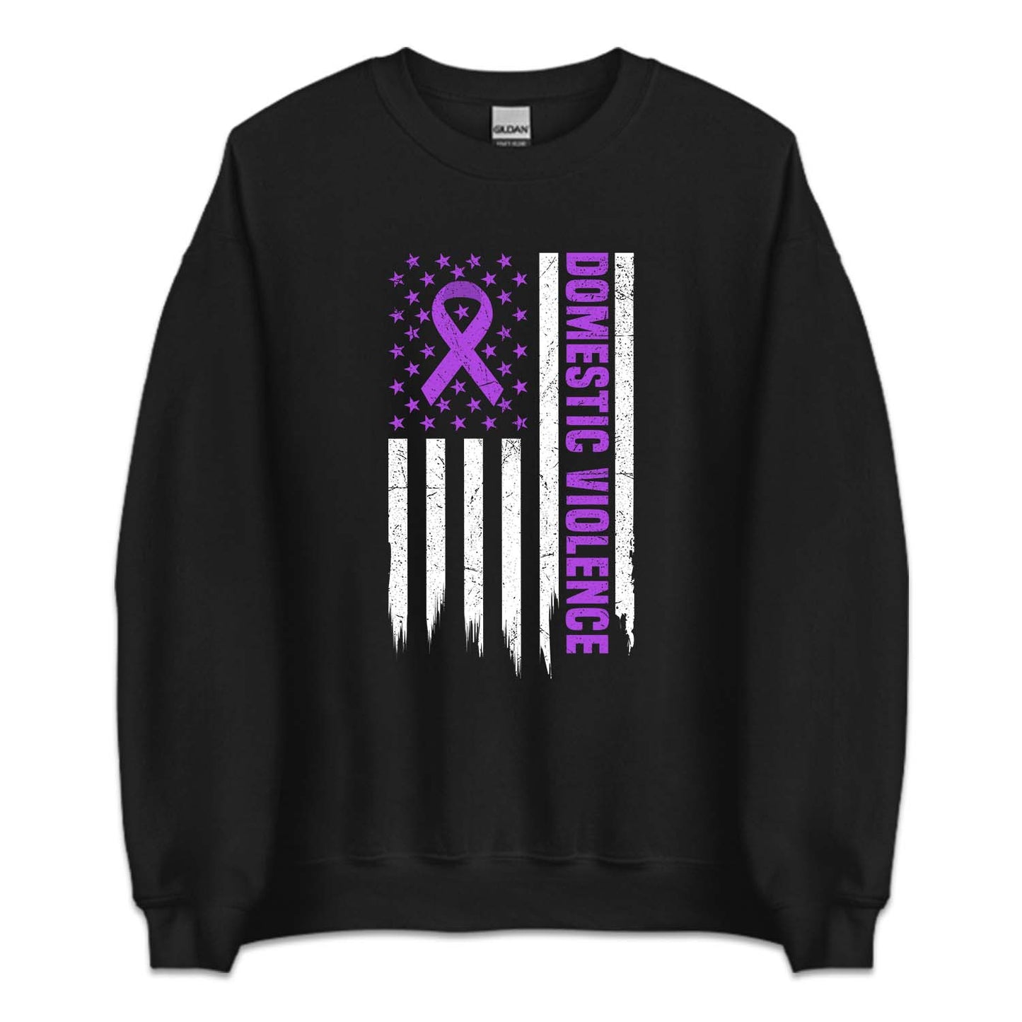 Domestic Violence Awareness USA Flag Purple Ribbon | PRODUCT CODE: UAMRCNFLGDV