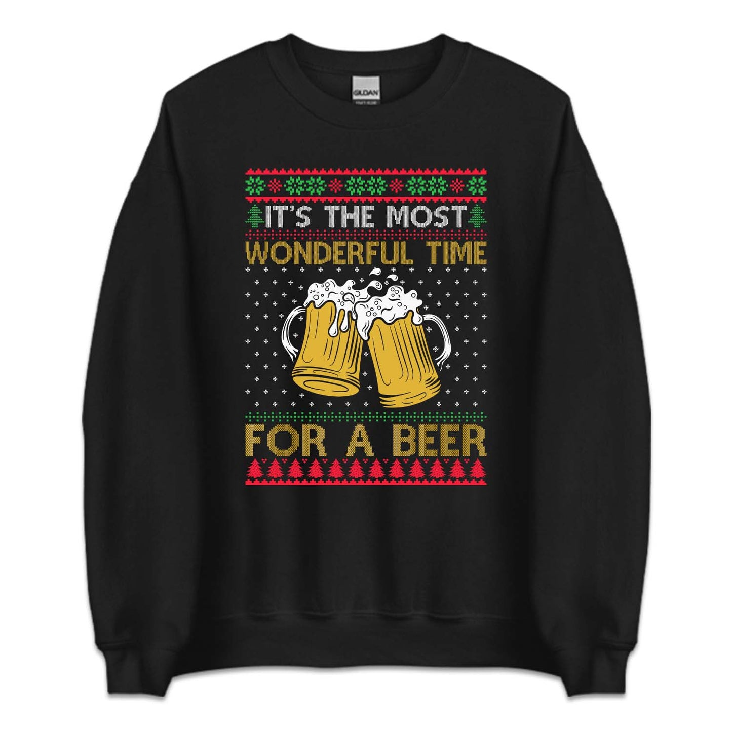 It's The Most Wonderful Time For A Beer Ugly Christmas Holiday Drinking Xmas | PRODUCT CODE: THMSTWNDMRB