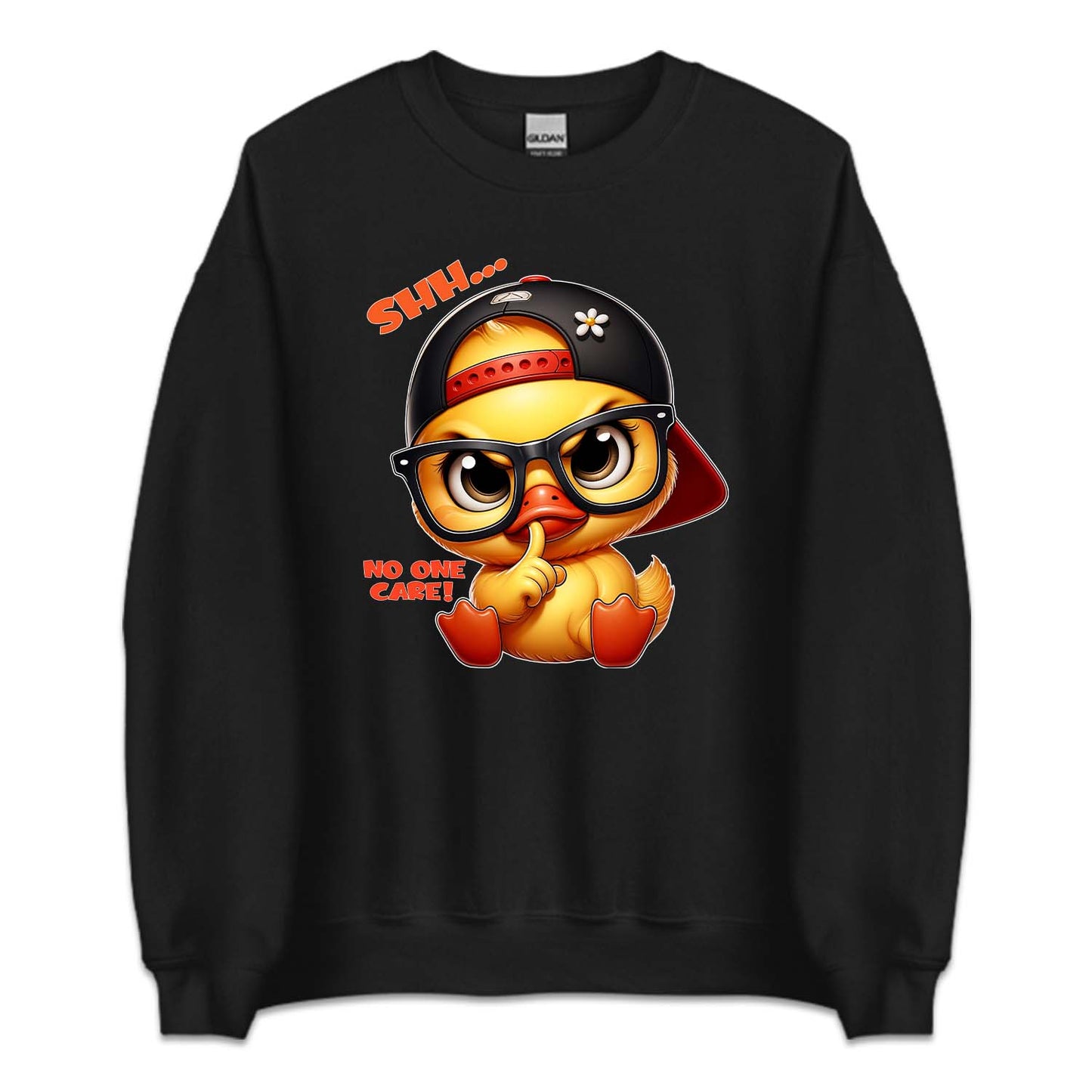 Cartoon Duckling Shh No One Cares Funny Duck Quote | PRODUCT CODE: CRTNDCKLNG