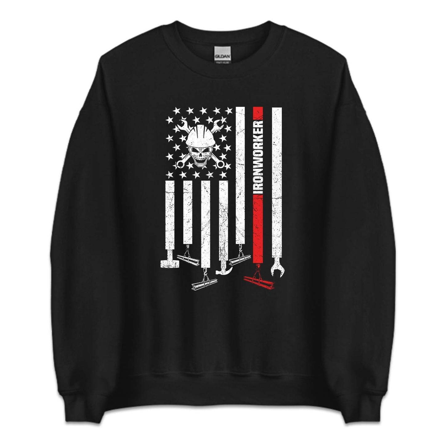 Ironworker USA Flag Patriotic Workwear Labor Day | PRODUCT CODE: RNWKEAMRCF