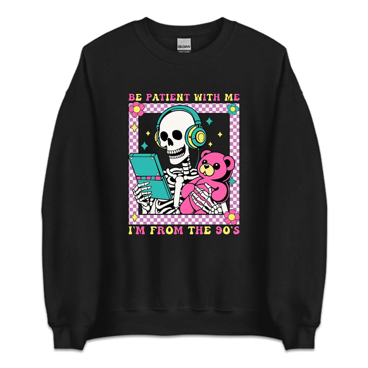 Retro Skeleton Be Patient With Me I'm From The 90's | PRODUCT CODE: BPTNSKWTN