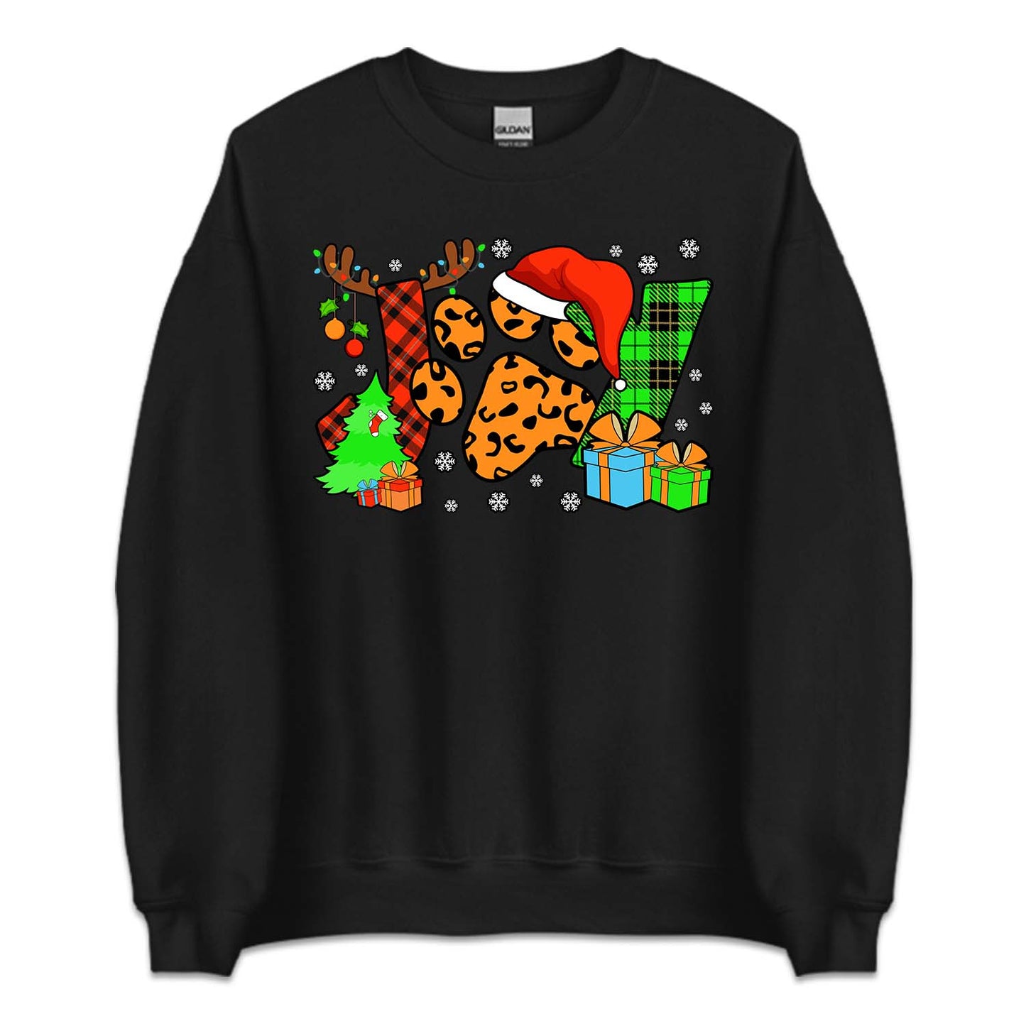 Joy Christmas Paw Print Holiday Hoodie, Pet Lover Xmas | PRODUCT CODE: JYOCHMPWARTN