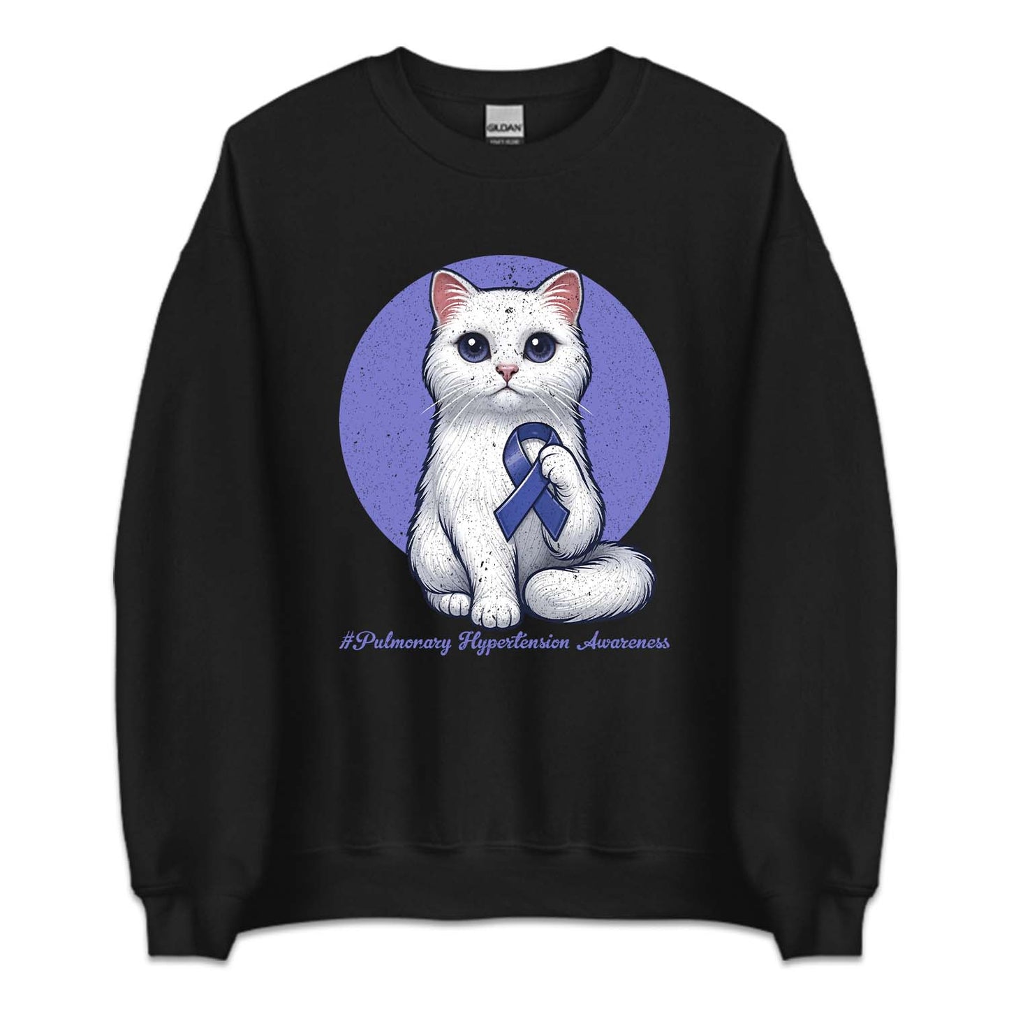 Pulmonary Hypertension Awareness Cat Holding Purple Ribbon | PRODUCT CODE: PLHPRTNSAW