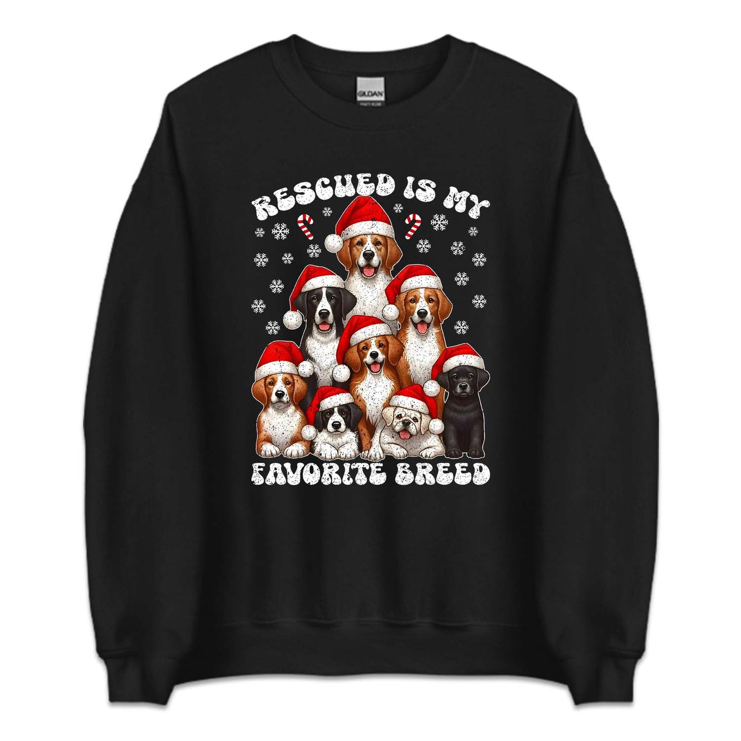 Christmas Dog Rescued Is My Favorite Breed Xmas Dogs | PRODUCT CODE: CHRTMSGDOAN