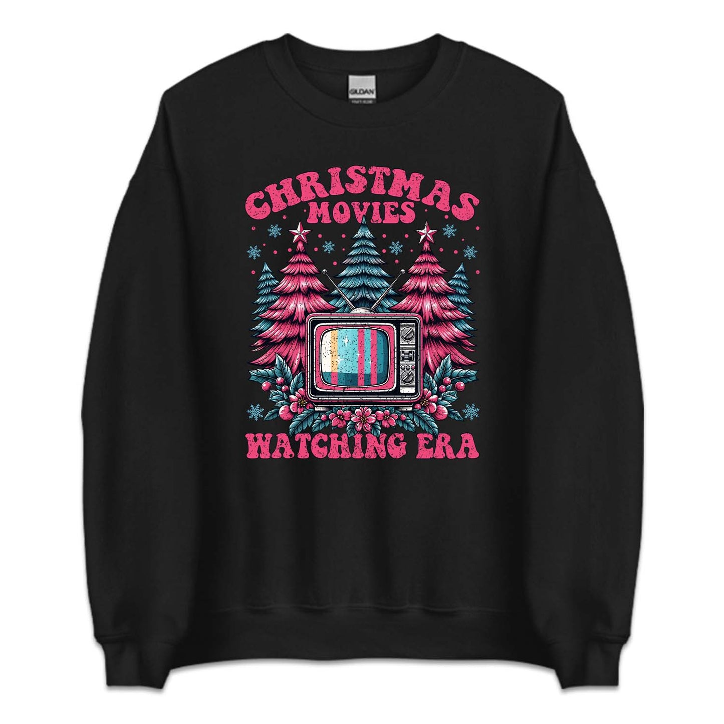 Pink Christmas Movies Watching Era Cozy Xmas Movie Night | PRODUCT CODE: PKCRTMVESWR