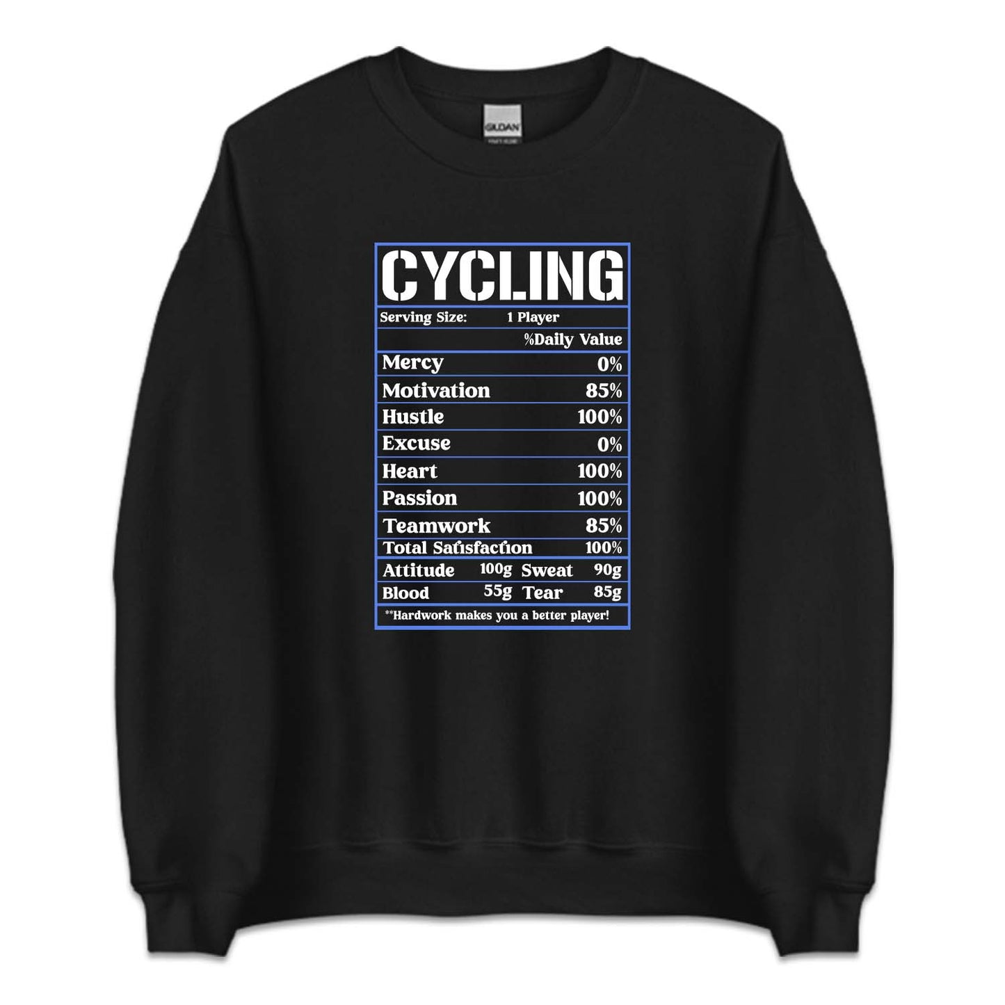 Cyclist Nutrition Facts Bicycle Humor | PRODUCT CODE: CYLNTURFCS