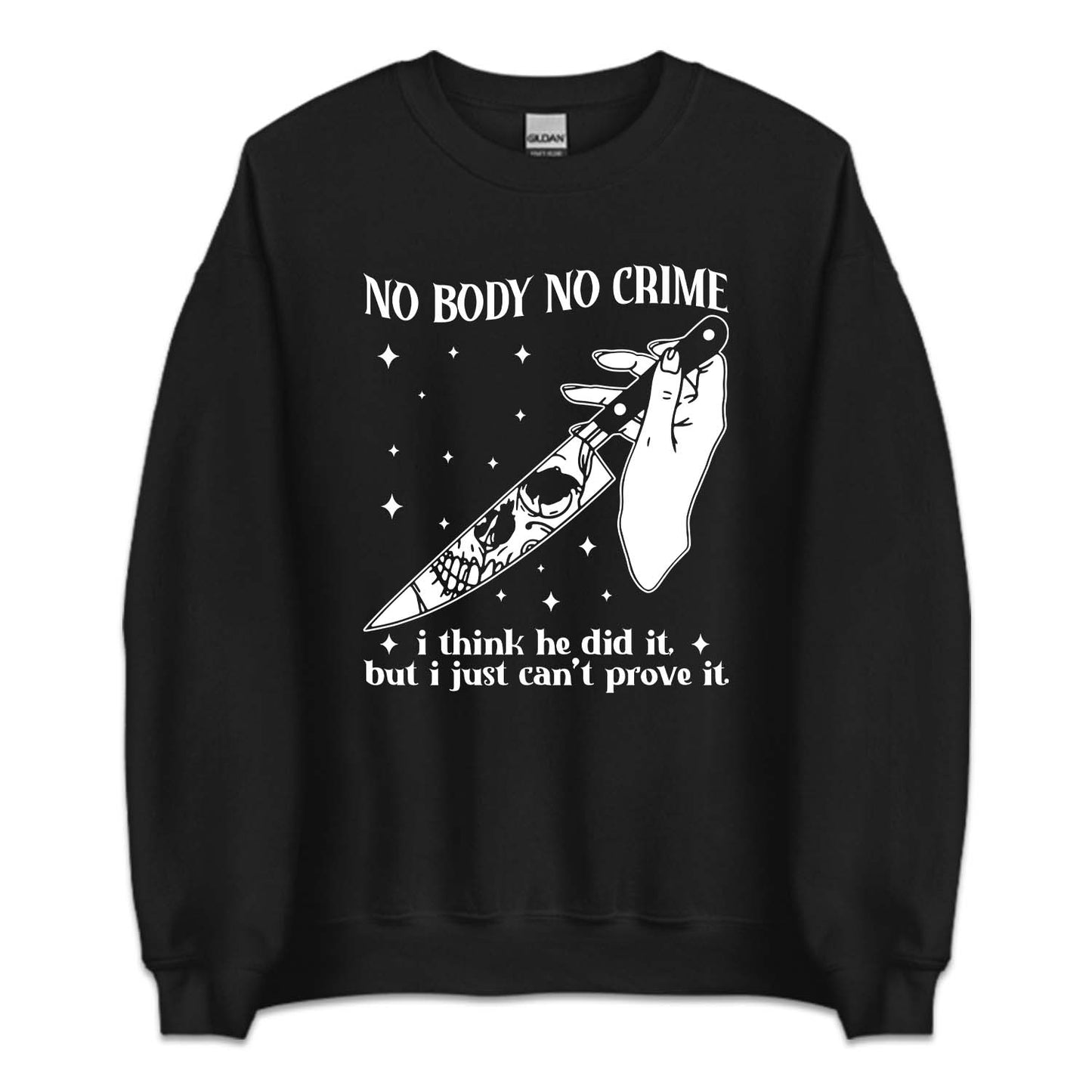 No Body No Crime Skeleton Knife Tylor Halloween | PRODUCT CODE: NBDCRSWEH