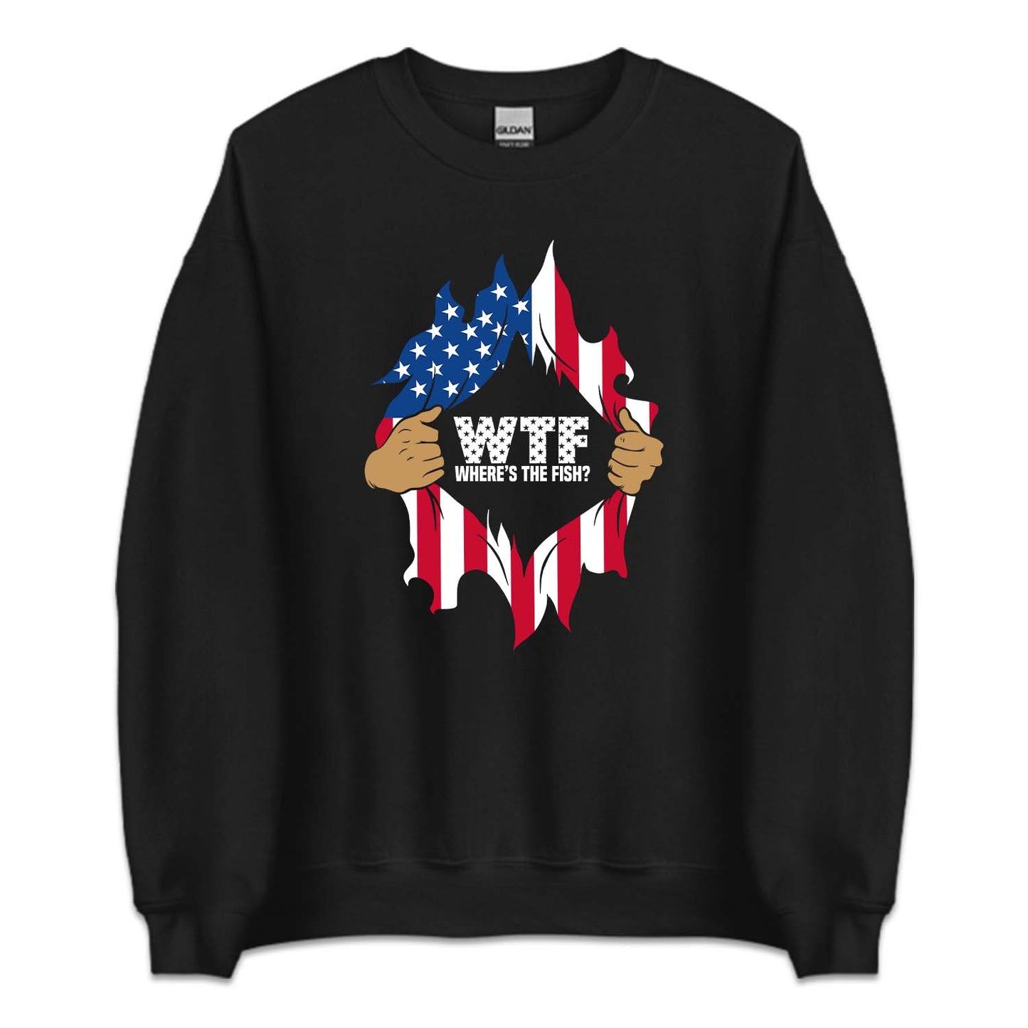 WTF Where's The Fish Veterans Day Patriotic USA Flag | PRODUCT CODE: EHRETHSFIVD
