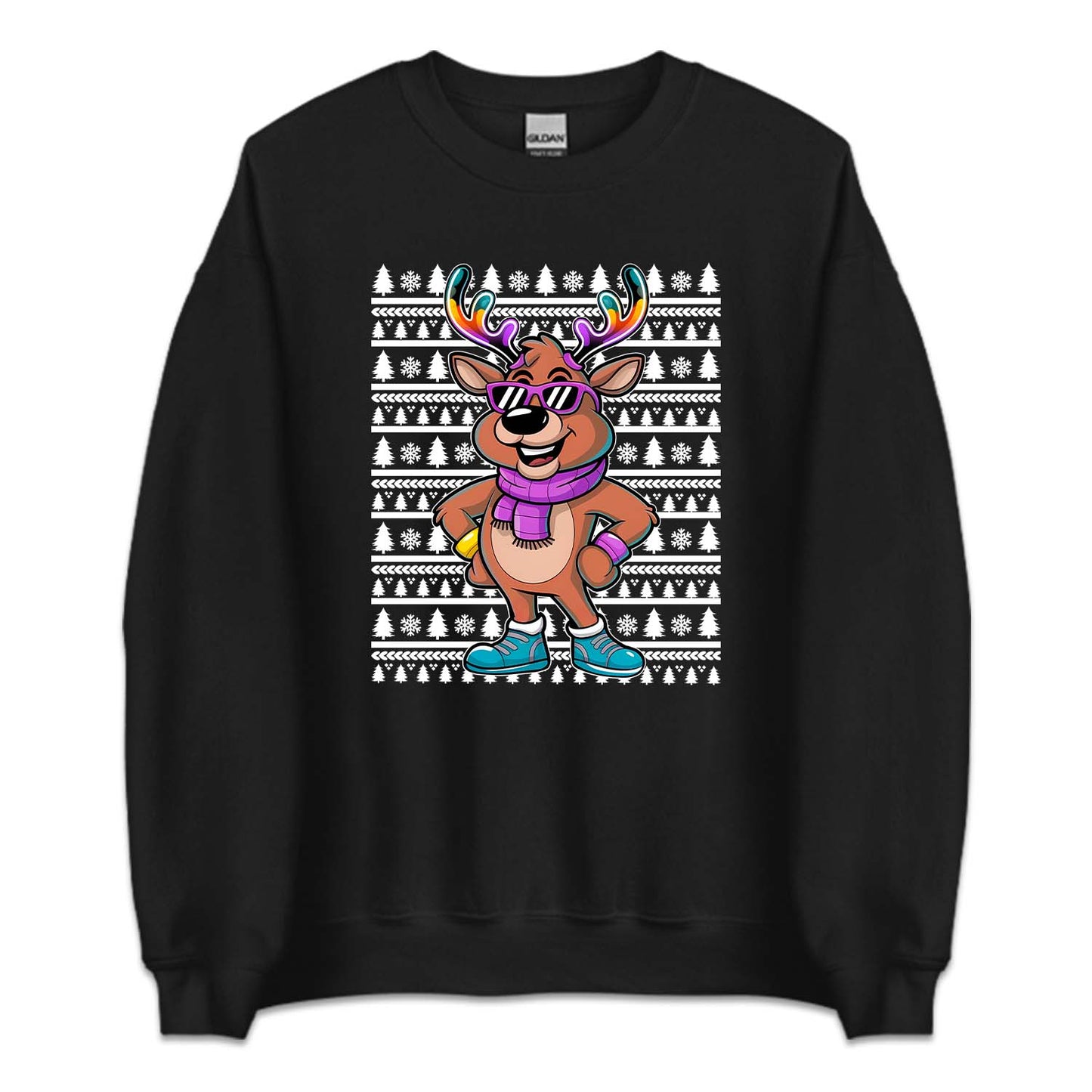 Christmas Rainbow Antlers Reindeer With Sunglasses Festive Xmas | PRODUCT CODE: RBNWATLNCH