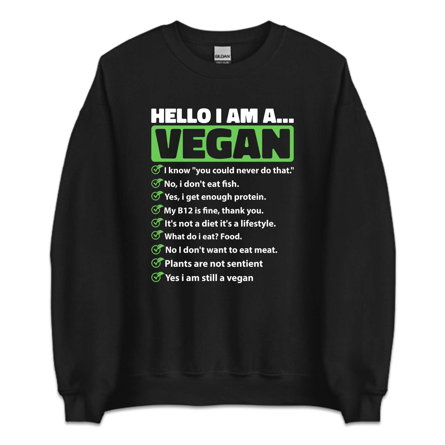 Hello I'm A Vegan Funny Vegetarian Pride | PRODUCT CODE: HLOMAVGNAD