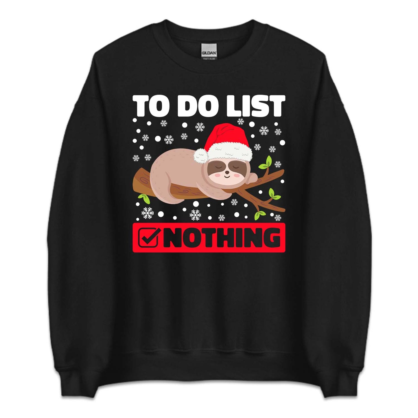Sloth Christmas To-Do List Nothing Xmas Animal | PRODUCT CODE: STHLCHMNOGH