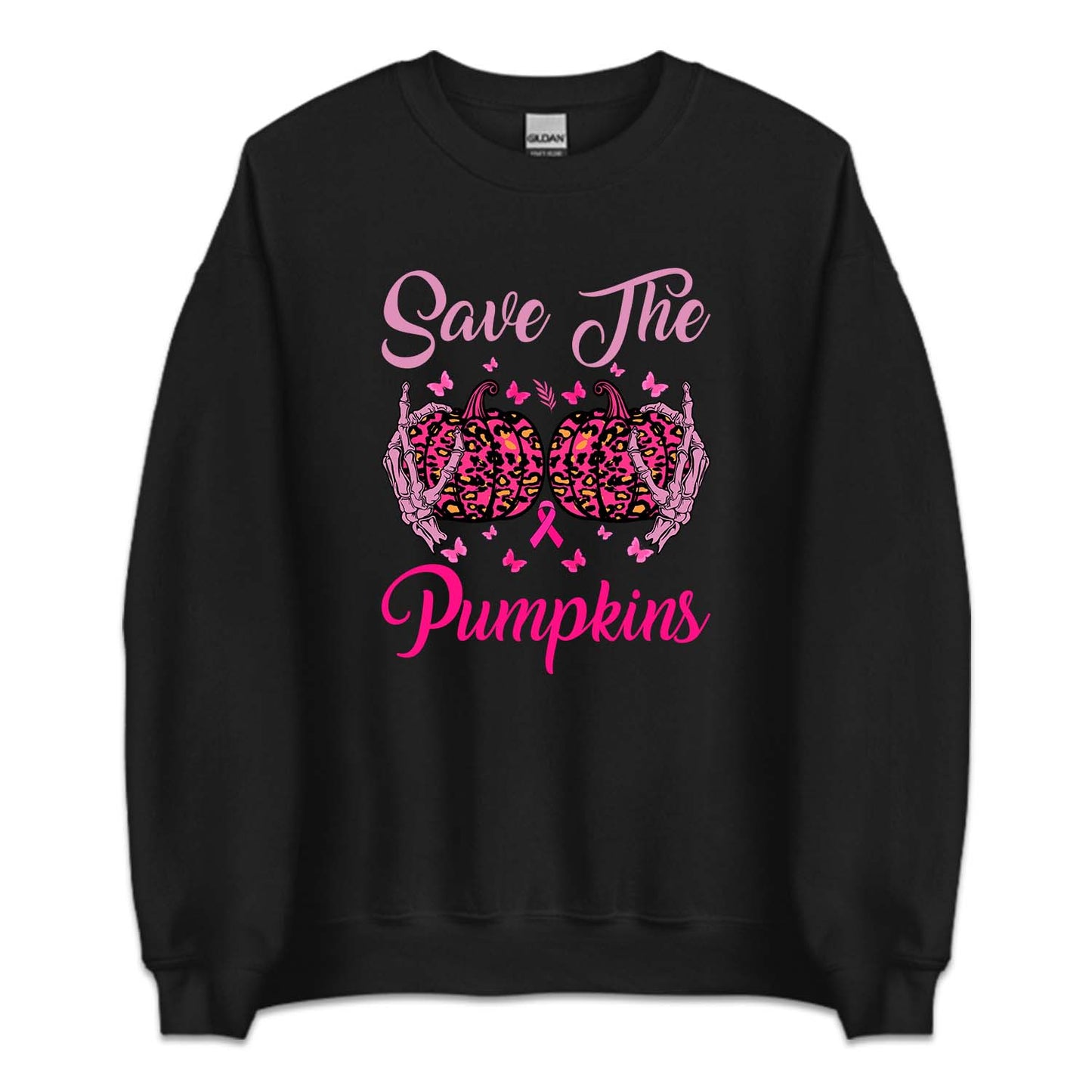Save The Pumpkins Skeleton Hands Halloween Breast Cancer | PRODUCT CODE: SAHEPKMBRS